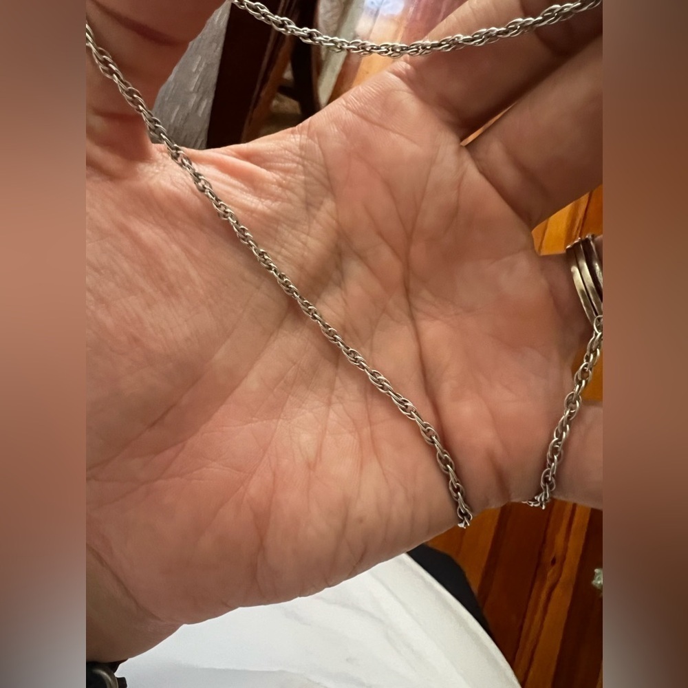 20 inch silver chain braided necklace chord w clasp